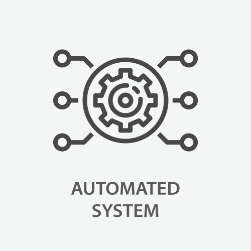 Automated system line icon on white background vector image