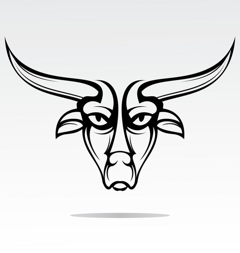 Bulls head tattoo design Vector Image