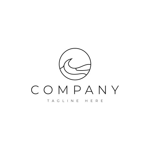Line art wave icon logo symbol minimal design Vector Image