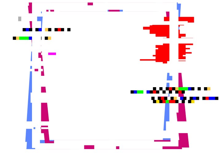 Pixel sorting effect creating an abstract digital vector image