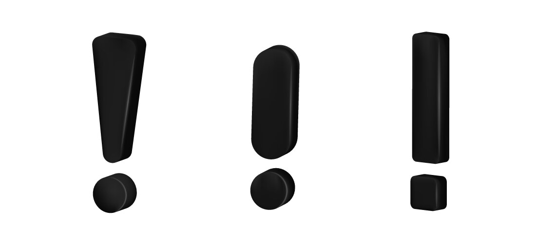 Black warning exclamation mark icon of hazard Vector Image