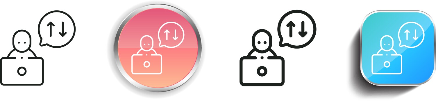 File sharing icon thin linear regular and button vector image