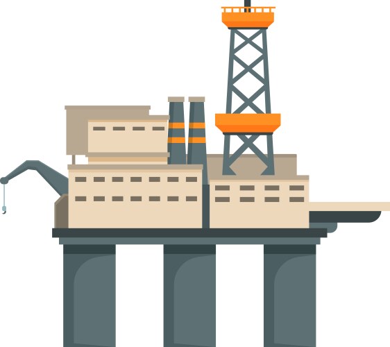 Building oil platform icon cartoon barrel Vector Image
