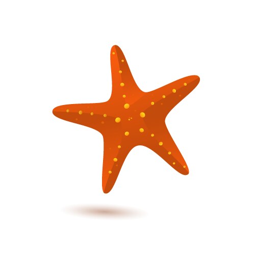 Blue starfish on white background Royalty Free Vector Image