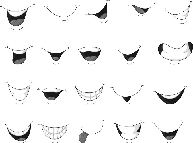 Smiling Mouth Set Vector Image