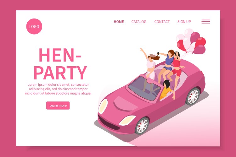 hen party cabrio website vector