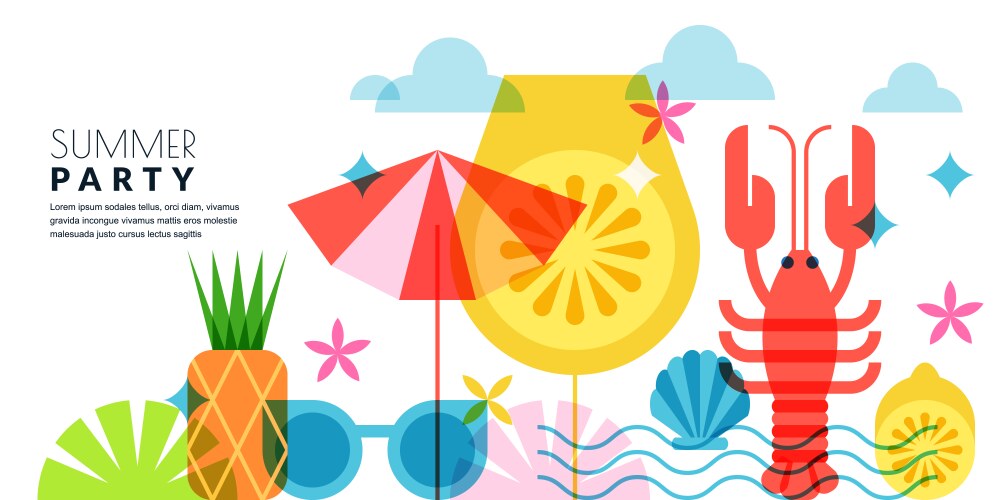 Summer holiday travel vacation geometric Vector Image
