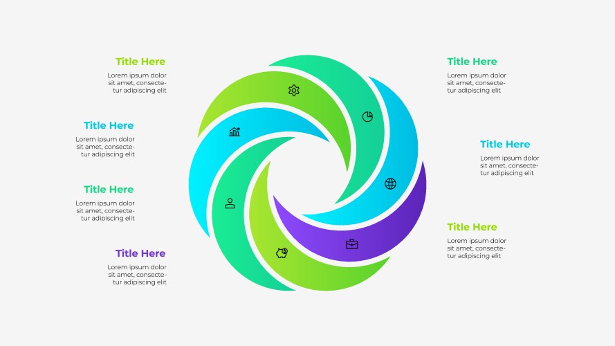 Abstract element is divided into 7 steps business vector image