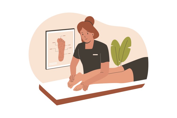 Foot massage therapist concept vector image