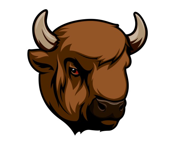 Buffalo bison animal mascot isolated bull head Vector Image