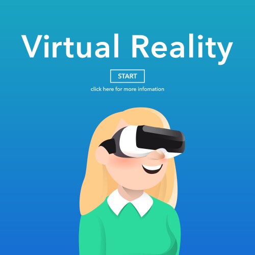 girl wearing virtual reality glasses vector image