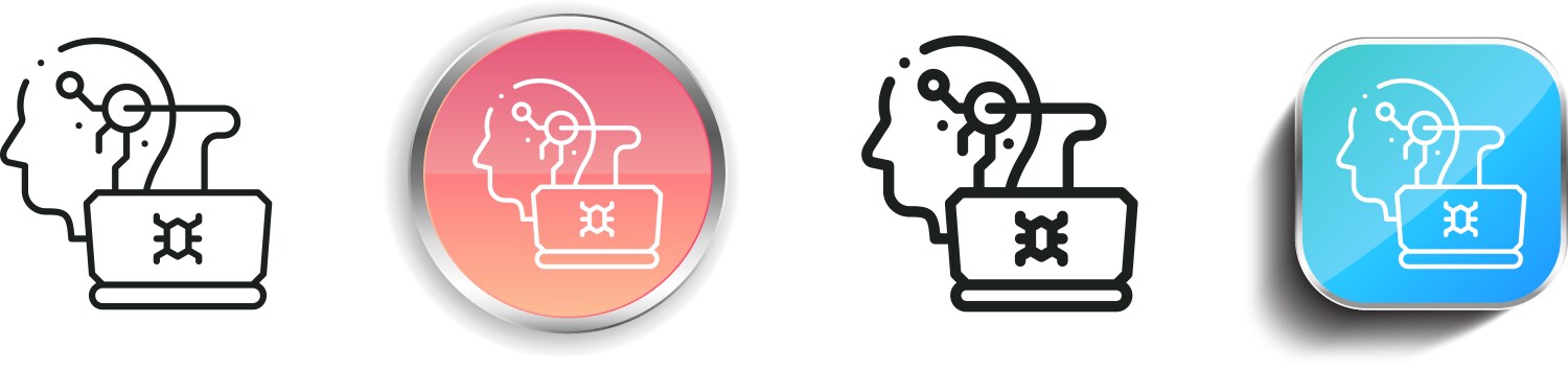 Install icon thin linear regular and button style vector image
