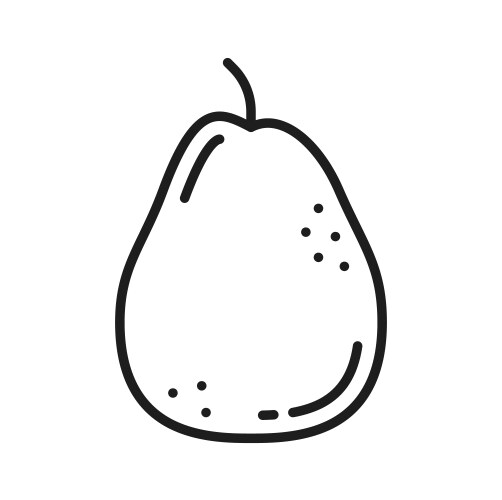 Pear or tropical guava whole raw fruit line icon vector image