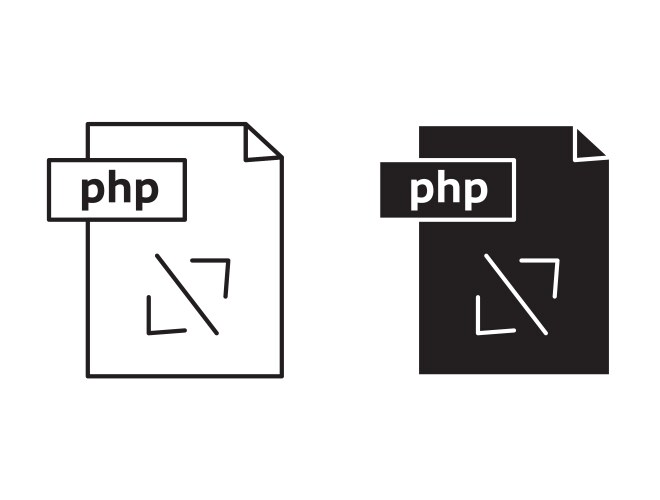 Php outline icon drawing set for app web use vector image
