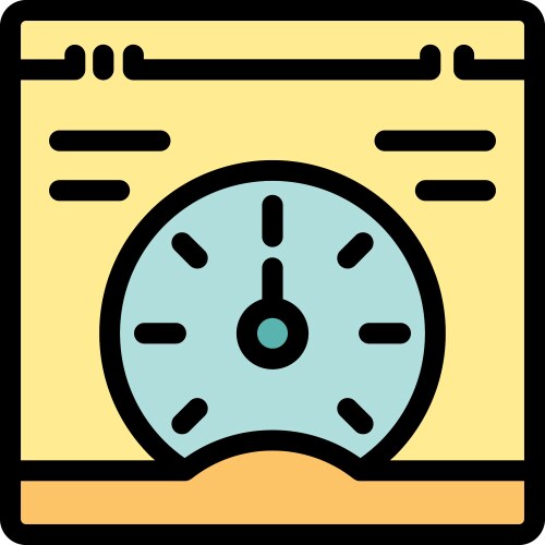 Website speed test showing fast loading time icon vector image