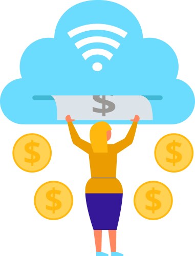 Cash Payment Laptop Composition Royalty Free Vector Image