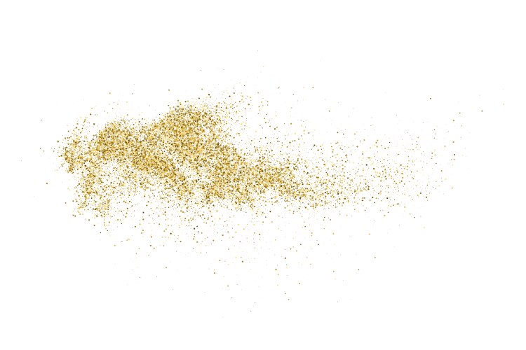 Gold glitter texture snowflake isolated on white Vector Image