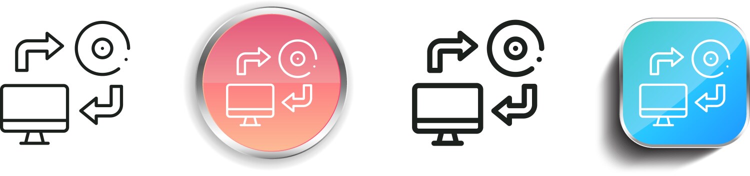 Installation icon thin linear regular and button vector image