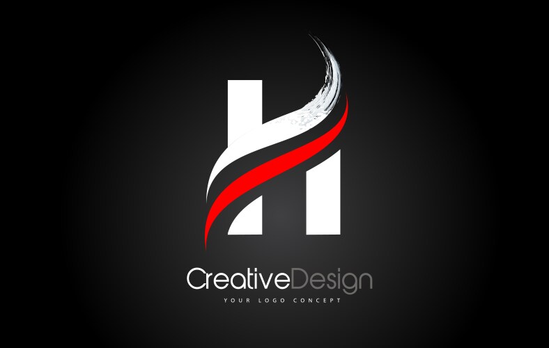 Red rc brush letter logo design creative brushed Vector Image