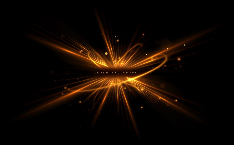 Gold circle light effect on transparent background