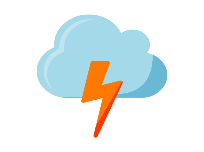 Storm cloud bolt icon set flat Royalty Free Vector Image