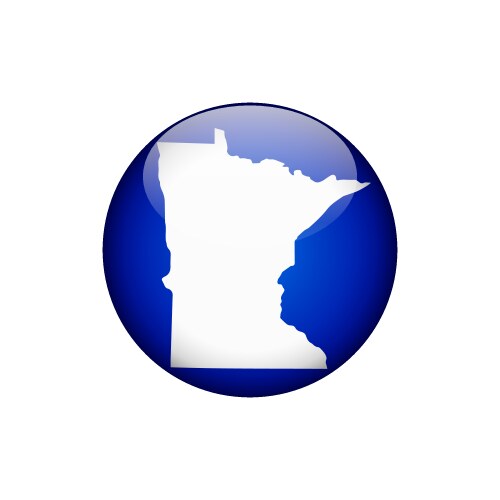 US States Map Button - Minnesota Vector Image