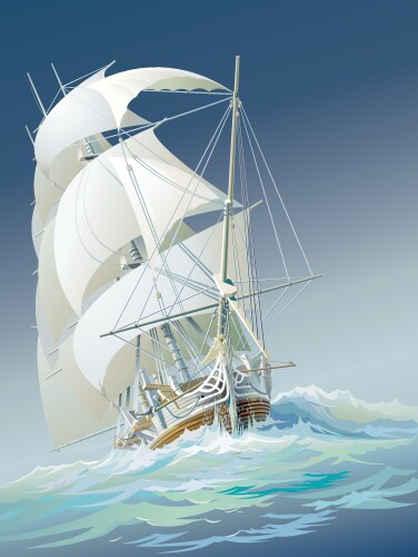 Sail ship background Royalty Free Vector Image