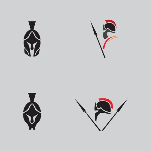 Spartan helmet logo template Vector Image