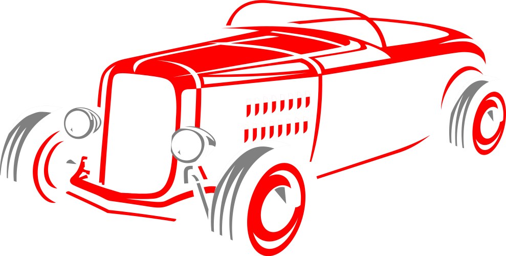 Classic Hot Rod Motorcycle Vector Image