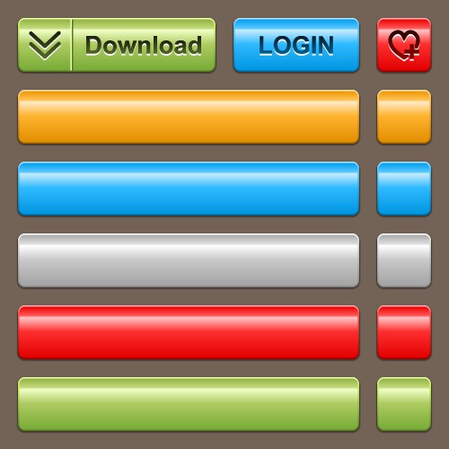 Blank web glossy buttons Royalty Free Vector Image