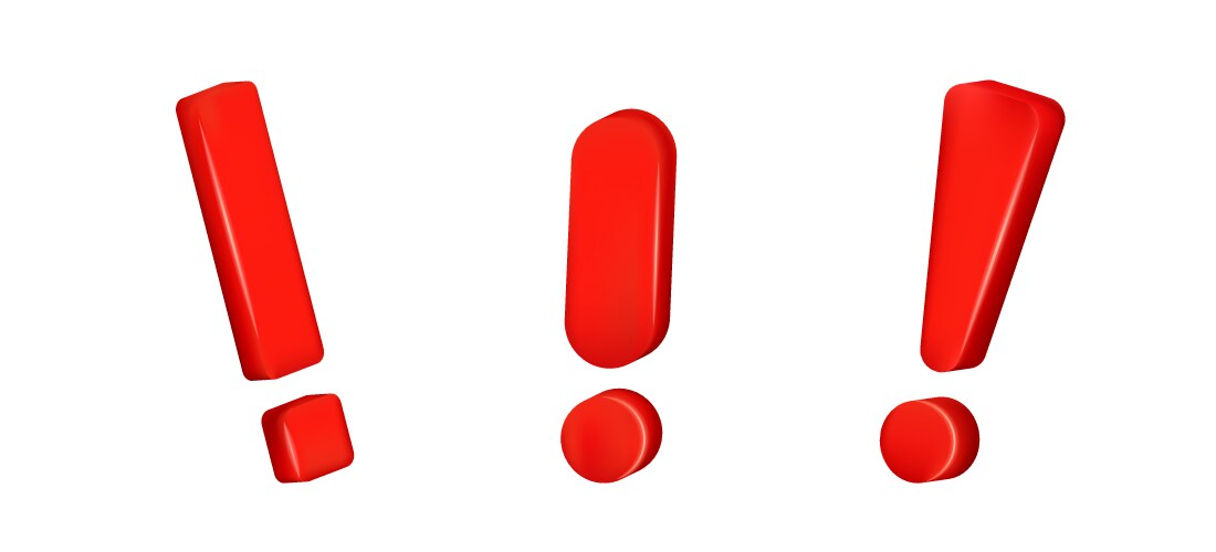 Red warning exclamation mark symbol of danger Vector Image