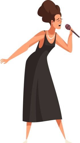 Beautiful woman opera singer in long red dress Vector Image