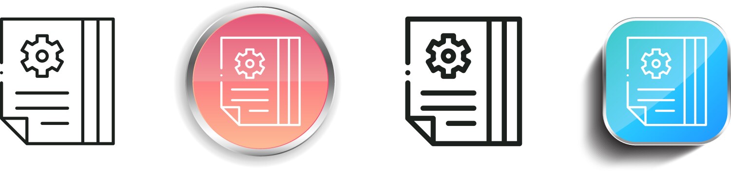 Instruction icon thin linear regular and button vektorbild