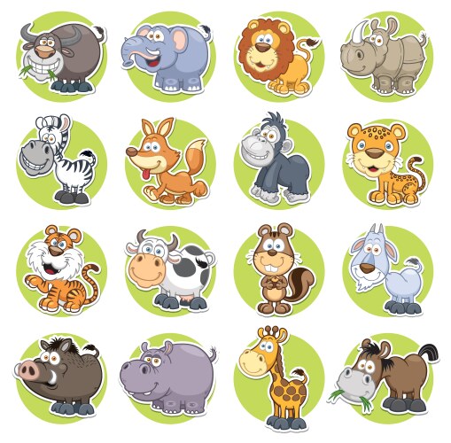 Animals set Royalty Free Vector Image - VectorStock