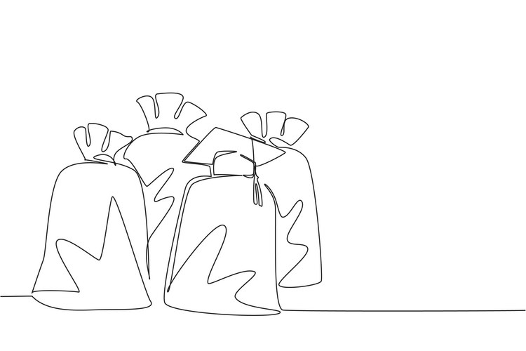 Continuous Line Graduation Bags Vector Image