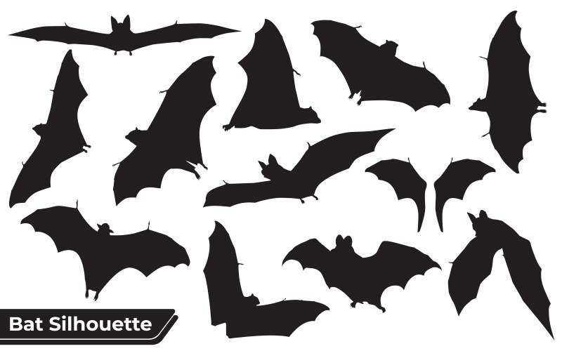 Flying Bat Silhouettes Vector Image