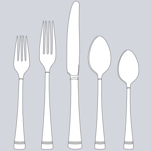 Fork spoon knife set Royalty Free Vector Image