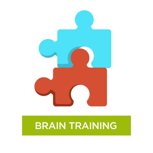 Brain training alzheimer disease prevention jigsaw vector image