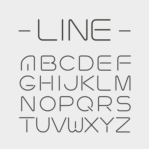 linear font - simple and minimalistic vector image