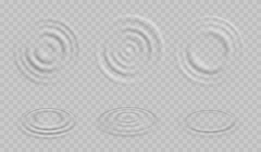Drops and ripples circular wave on water surface Vector Image