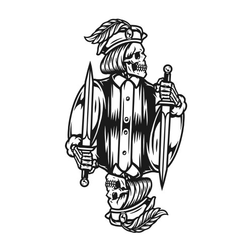 Vintage Skeleton Card Player Vector Image