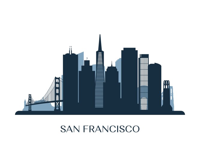 San Francisco Skyline Silhouette Vector Image