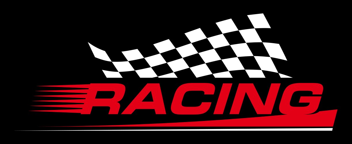 Checkered Racing Flag Logo Royalty Free Vector Image