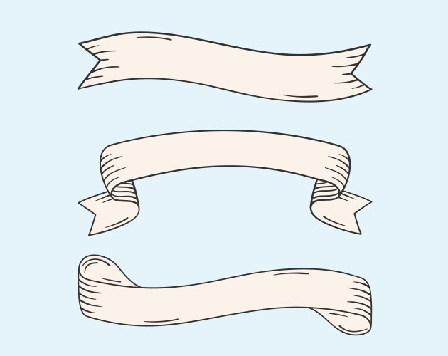 Ribbon scroll hand drawn sketch Royalty Free Vector Image