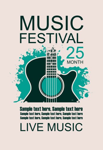 Poster with guitar Royalty Free Vector Image - VectorStock