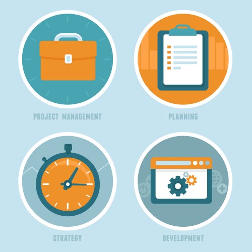 project management concepts in flat style vector image vector image