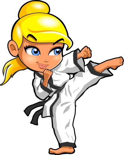 Karate Girl Illustration Vector Image