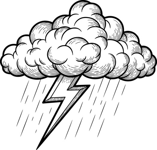 Dramatic Storm with Lightning Vector Image