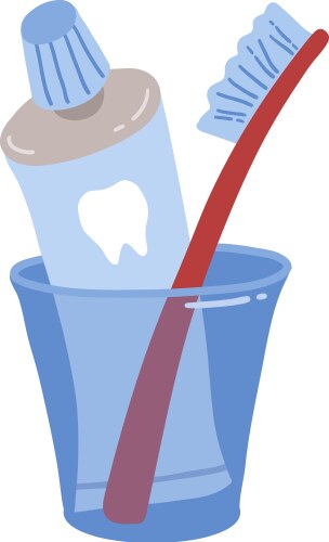Toothpaste and toothbrush Royalty Free Vector Image