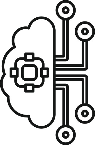 Cloud computing connecting with artificial vector image